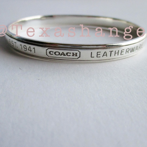 Coach Signature Sterling Silver Bangle Bracelet - Picture 8 of 8